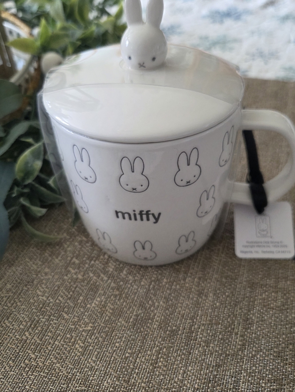 miffy White Ceramic Bunny Lidded Mug